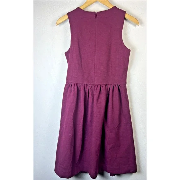 J.Crew Womens Red Round Neck Sleeveless Back Zip Fit & Flare Dress Size XS - Picture 5 of 8